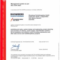 Rhomberg Sersa Rail Power GmbH ISO-Certificate 37301