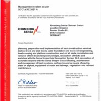 Rhomberg Sersa Gleisbau GmbH Dresden SCC-Certificate