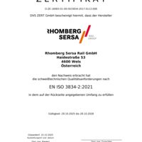 DVS-Zertifikat Qualitätsanforderung nach EN ISO 3834-2 
