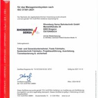 Rhomberg Sersa Bahntechnik GmbH (AT) ISO-Zertifikat 37301
