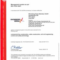 Rhomberg Sersa Bahnbau GmbH ISO-Certificate 37301