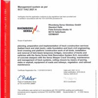 Rhomberg Sersa Gleisbau GmbH Berlin SCC-Certificate