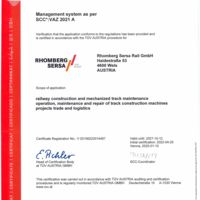 Rhomberg Sersa Rail GmbH SCC-Certificate