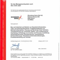 Rhomberg Sersa Rail AG ISO-Zertifikat 37301
