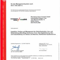 Rhomberg Sersa Vossloh GmbH SCC Zertifikat