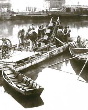 Baggerarbeiten beim Bregenzer Hafen 1888